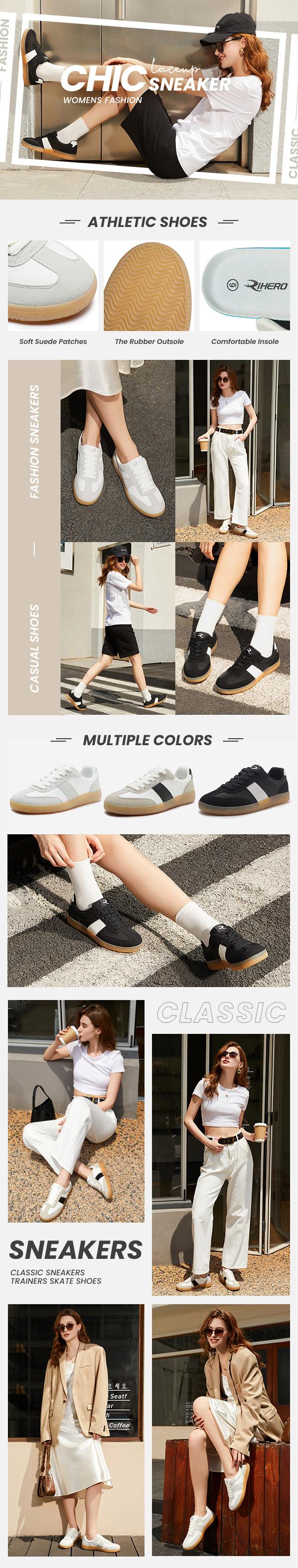 Women's Fashion Sneakers Comfortable Walking Shoes Casual Lace-Up Non Slip Sneakers Girl Footwear