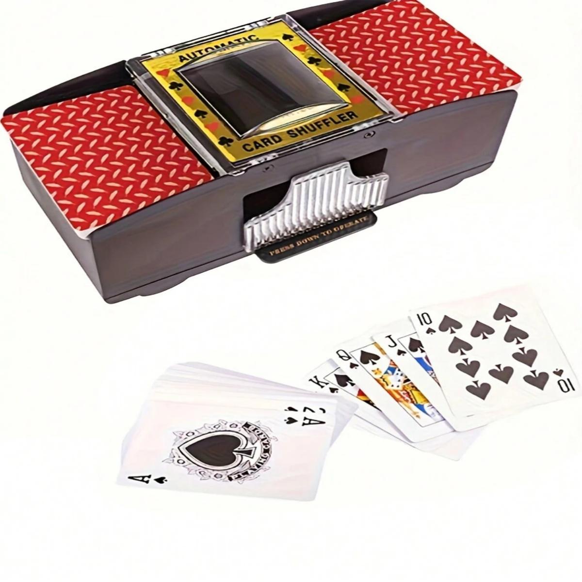 Automatic Shuffling Machine with Battery, Poker Card Dealer, Compatible with 2/4/6 Decks, Requires 4 Aa Batteries, Ideal for Gaming