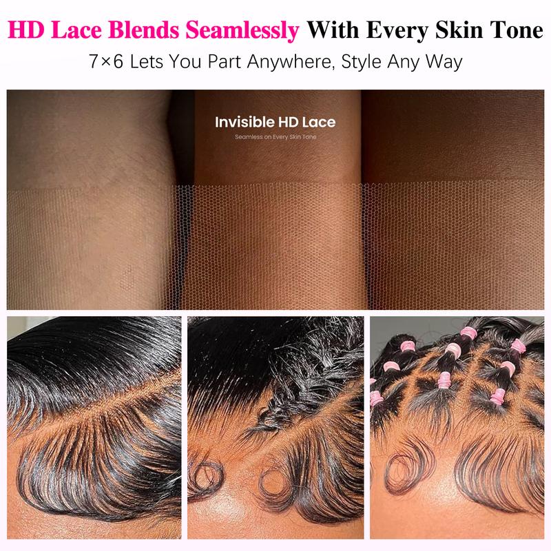 【26‘’ Burmese=$135】Tahikie Burmese Curly 7x6 HD Lace 200% Density Pre Plucked Glueless Natural Black/99J Burgundy Afro Kinky Curly / Deep Wave / Body Wave / Water Wave Human Hair Wigs Upgrade With Drawstring Cap One-Step Invisible Hairline For Women