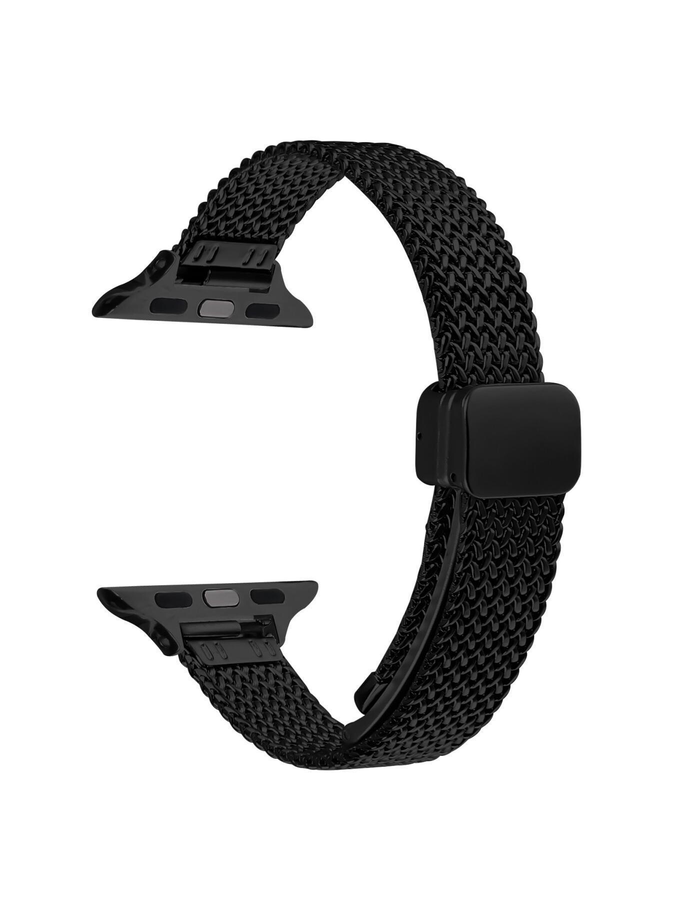 New strap compatible with Apple 1st to 11th generations, herringbone pattern magnetic folding clasp strap for Apple Watch Ultra