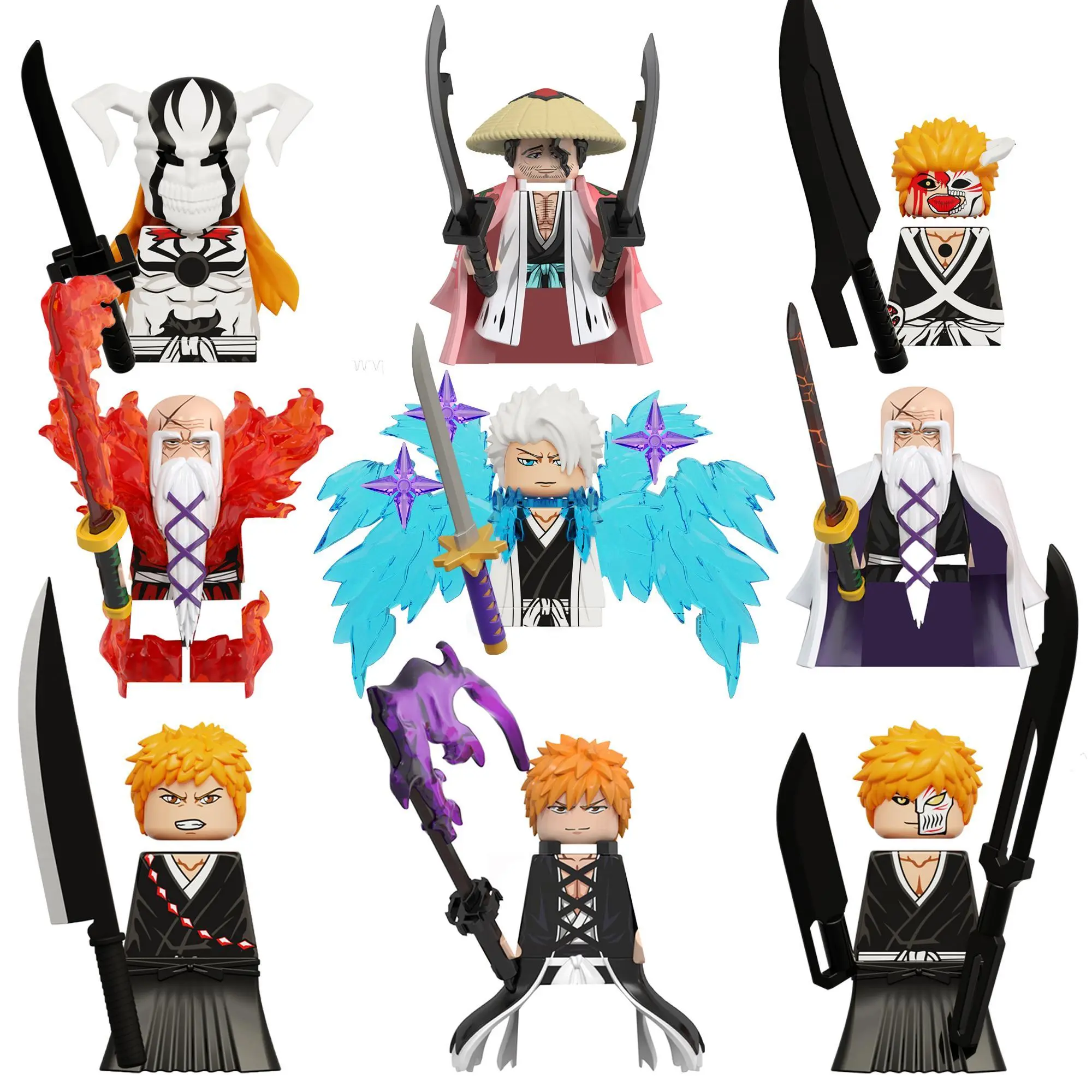 2026 Hot selling toys Anime Bleach Minifigs Building Blocks Ichigo Getsuga Tenshou Yamamoto Genryusai Shigekuni Dolls Bricks Figures Toys Internet-famous toy