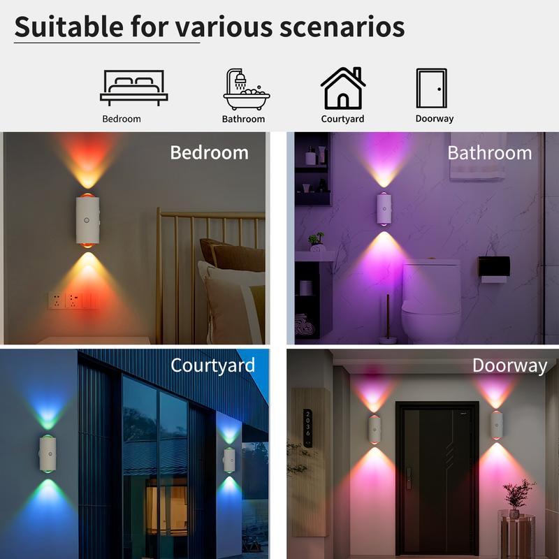 2025 Smart LED Motion Sensor Night Light – Rechargeable RGB Ambient Wall Lamp, Dimmable Auto-On Step Light, Magnetic Stick-On, USB Fast Charging, Long Battery Life, Plug-Free Cozy Lighting Perfect for Bedroom, Stairs, Hallway, Desk, Room Decor & Halloween