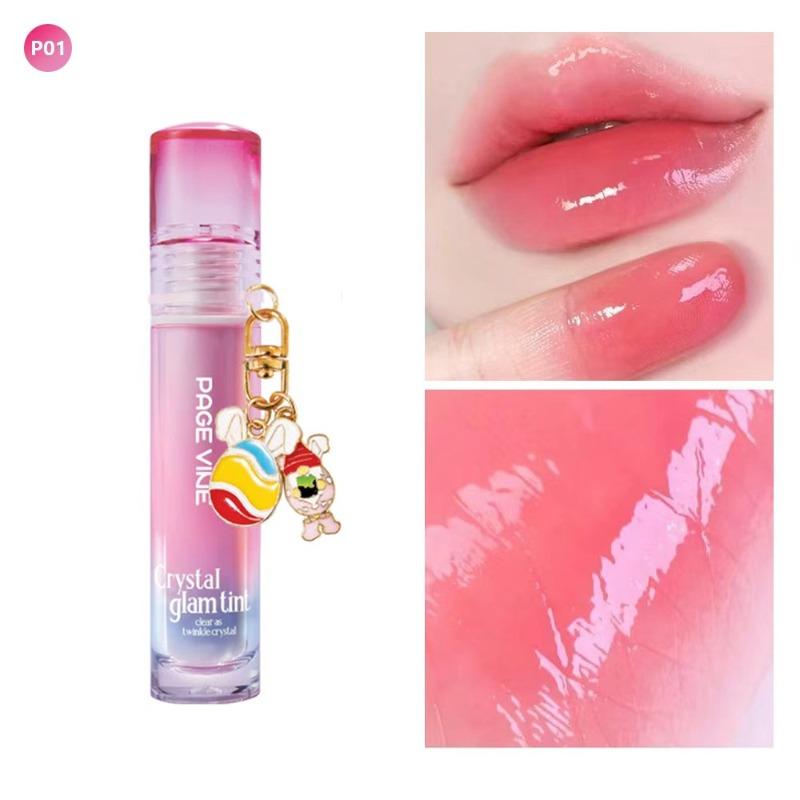PAGE VINE Mirror Crystal Lip Oil Moisturizing Lip Honey Liquid Lipstick Pure Desire Lip Gloss Non-stick Cup