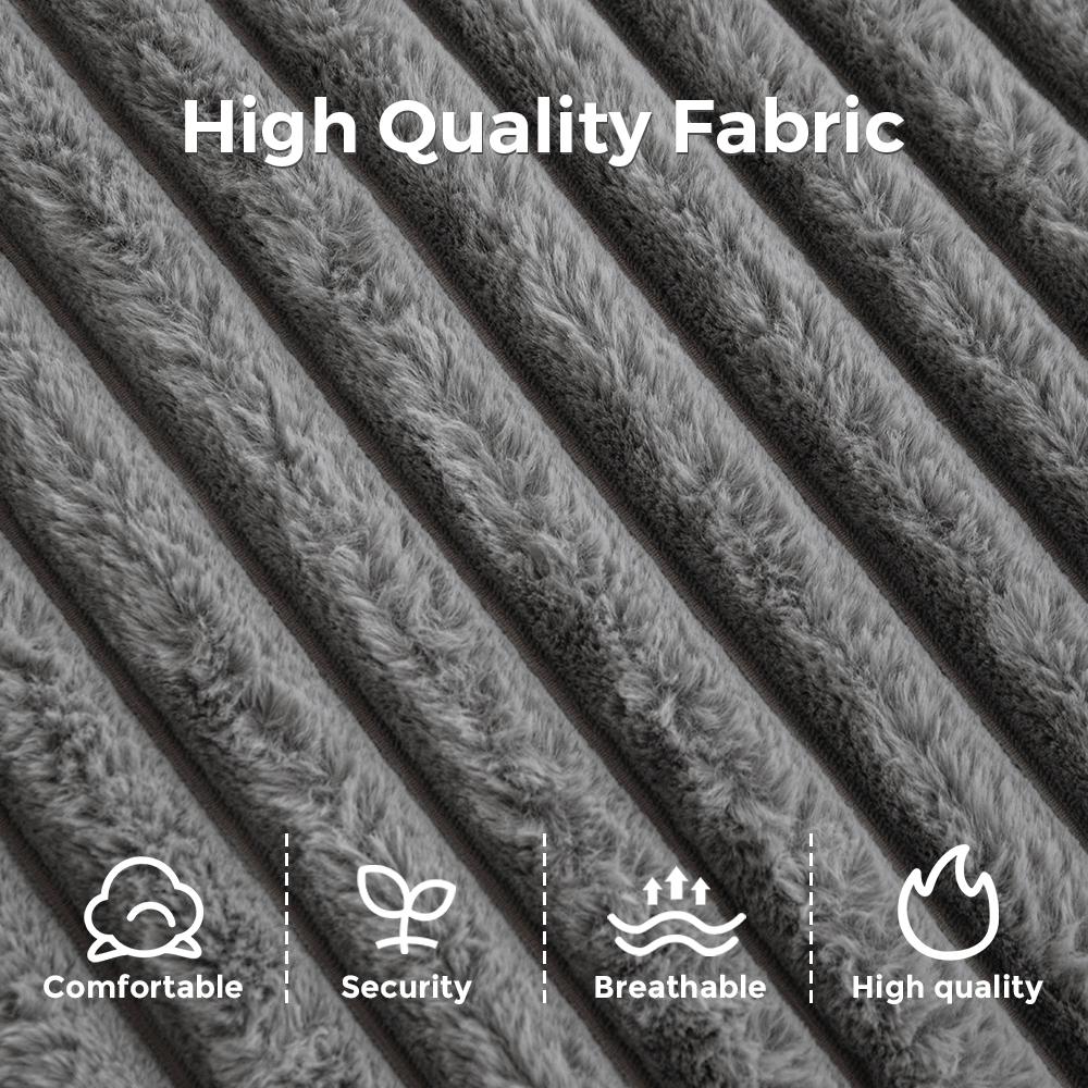 MAXYOYO Ergonomic Grey Bean Bag Chair, Boneless Couch & Modular Floor Lounger with Pillows, Plush Faux Fur Lazy Sofa for Living Room & Bedroom MAXYOYO Ergonomic Grey Bean Bag Chair, Boneless Couch & Modular Floor Lounger with Pillows, Plush Faux Fur Lazy Sofa for Living Room & Bedroom