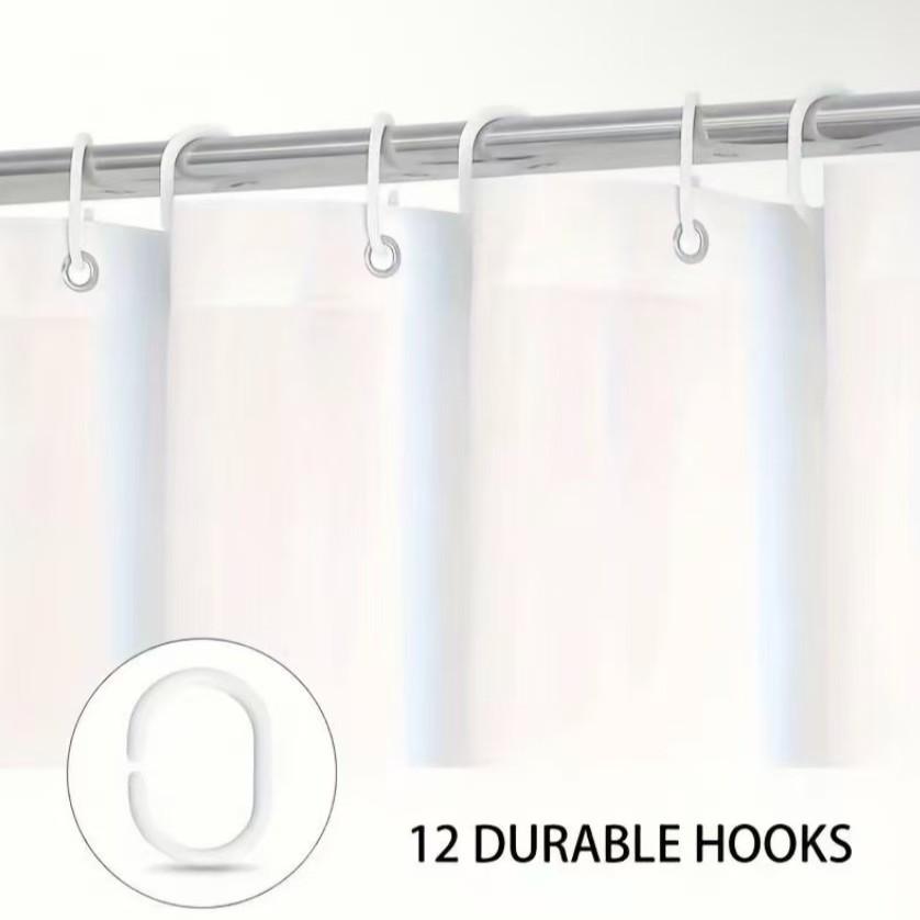 Shower Curtain Set, Modern Decorative Bathroom Decor, No-Drill Hooks Included, Multifunctional Bath Divider, Gift for Friends & Family