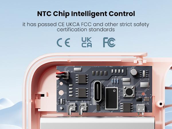 Gaiatop Portable Handheld Fan with Folding Stand, LED Makeup Mirror, 3 Speeds, Rechargeable Mini Fan, Travel Essential Gift for Women