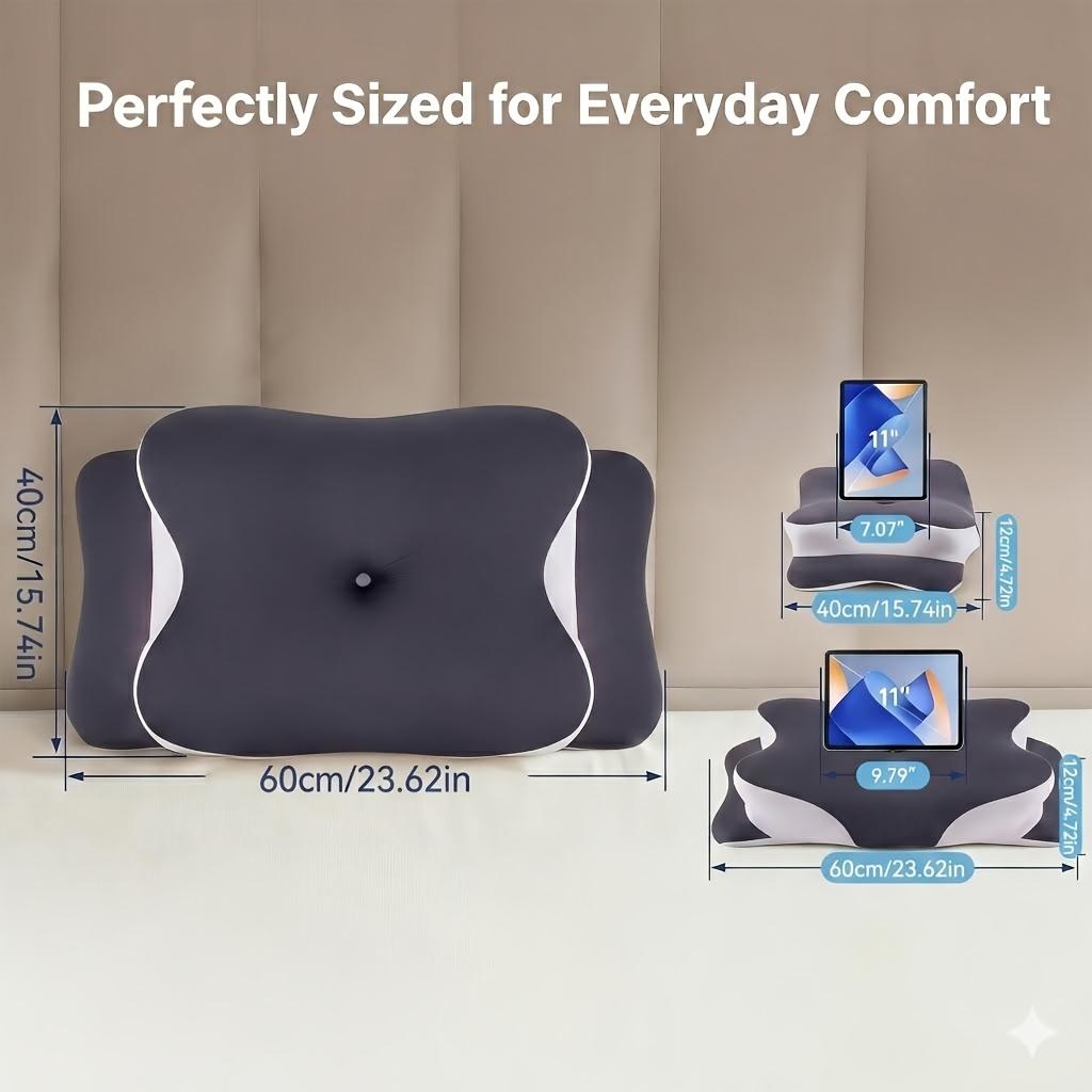 WKEFF Cervicalpillow, sleeping neckpillow, butterfly-shaped memory foam pillow, ergonomic cervical support pillow, rebound sleeping and neck relaxation pillow, bedding suitable for supine and side sleeping, sleeping pillow with machine washable pillowcase