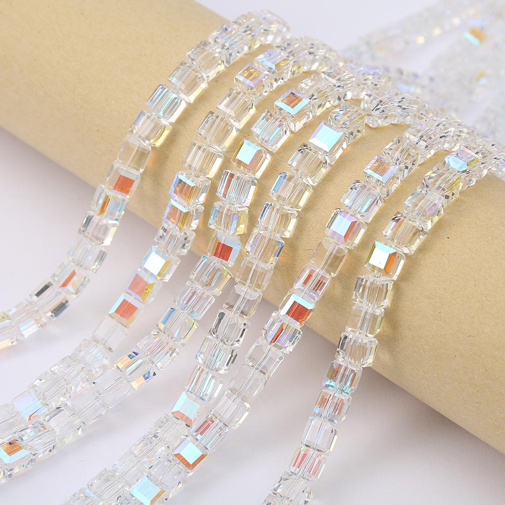 20pcs Cube Beads, Square Glass Beads, DIY Bracelet Necklace Earring Accessories, Perfect Gift, Party Decorative Beads