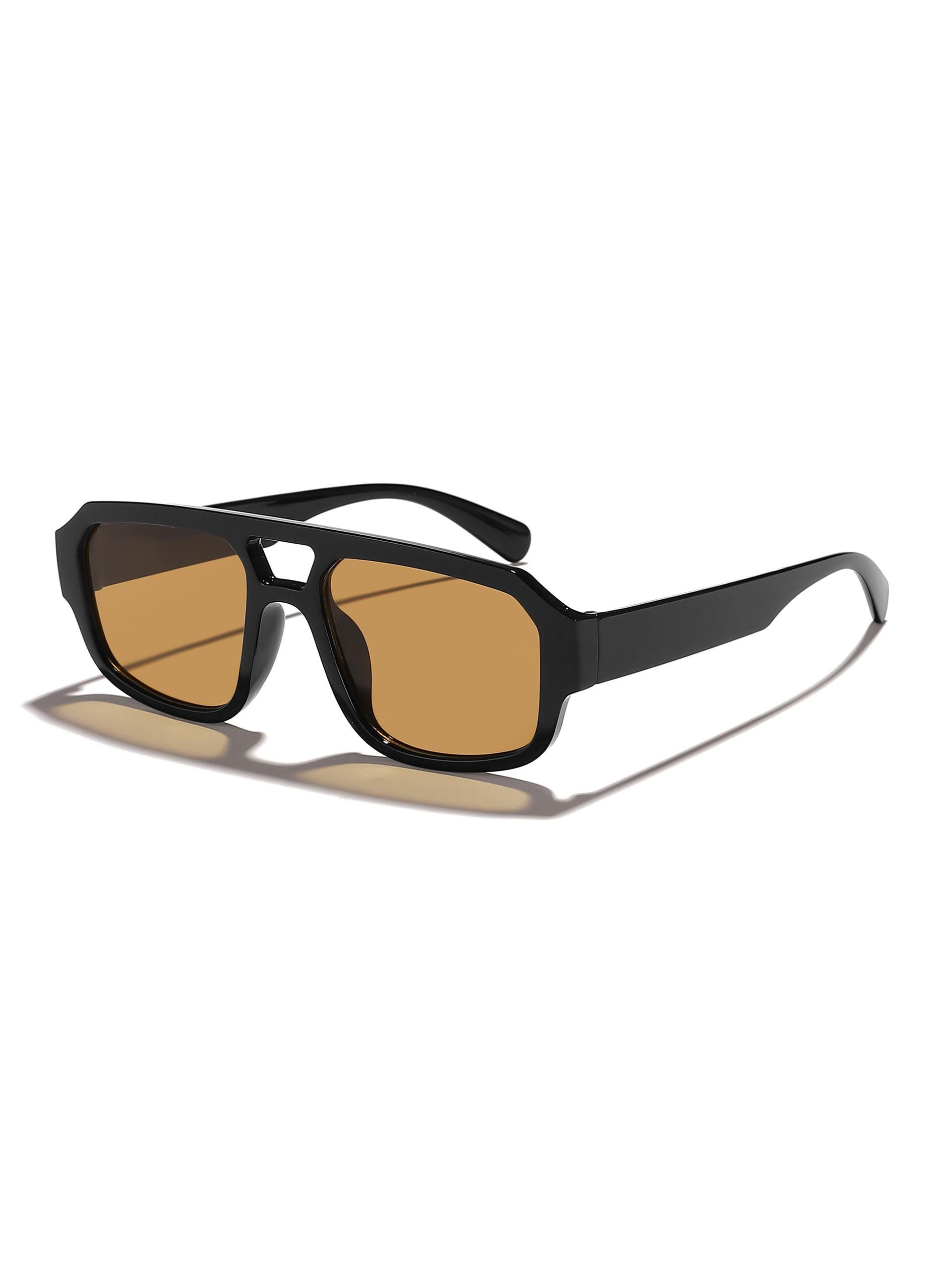 Unisex Large Frame Sunglasses, Casual All-Over Print Design, PC Material, Decorative Lens, Perfect for Daily Wear & Leisure