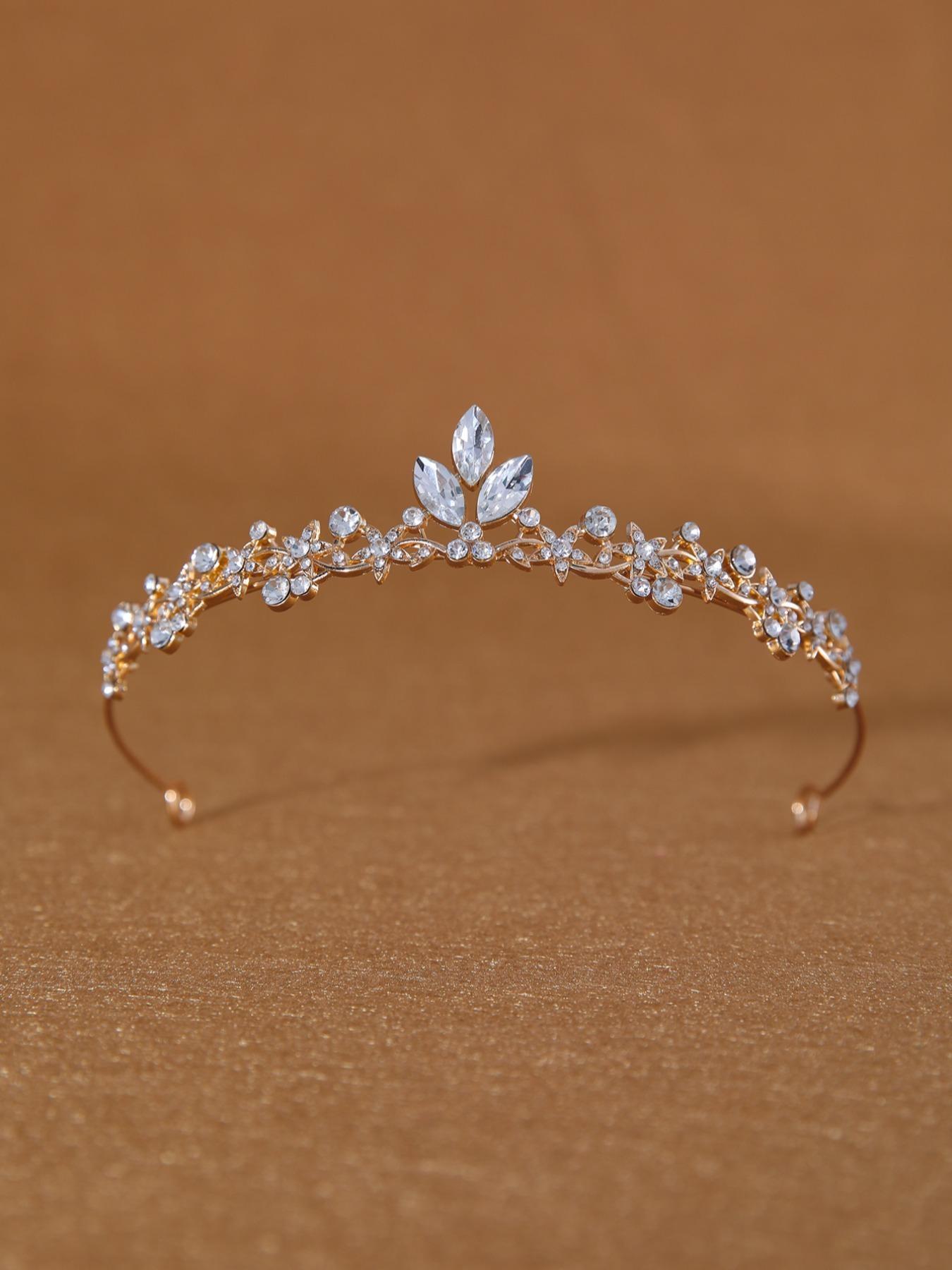 Colorful Crystal Bridal Crown, Multi-Color Rhinestone Wedding Headpiece, Elegant Princess Hair Accessory for Proms, Parties, Daily Wear