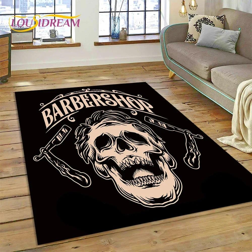 Vintage Barbershop Portrait Flannel Area Rug - Retro Hairstyle Salon Print Soft Mat for Barber Shop & Home, Non-Slip Man Cave Decor#BarbershopRug #VintagePortraitMat #RetroSalonDecor #ManCapeCarpet #NonSlipFlannelRug