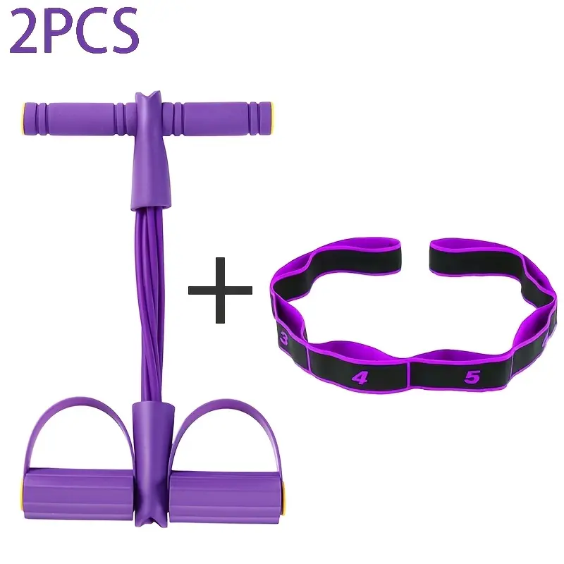 Resistance Band with Handle and 8-Loop Yoga Bands, Elastic Pull Rope for Women, Home Fitness, Ballet, Dance, Pilates, Beginner Friendly