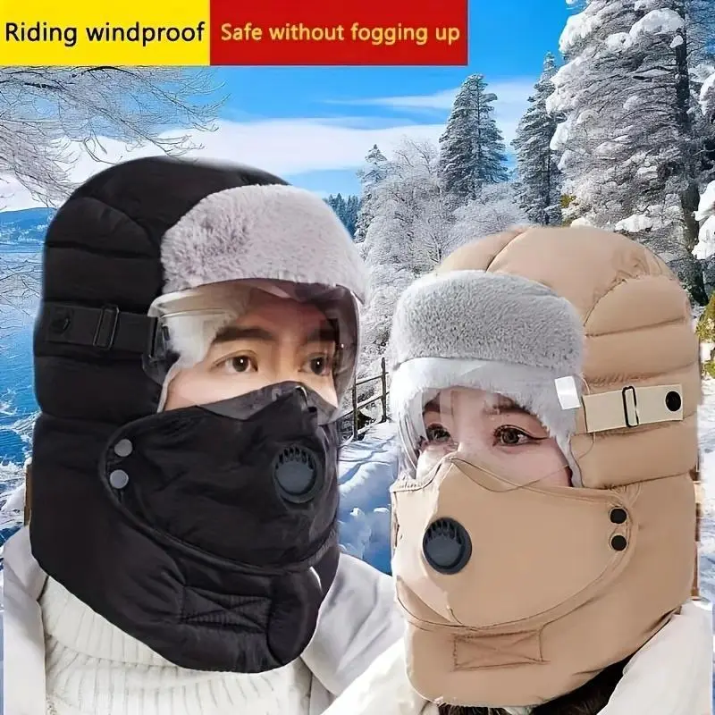 Winter Cycling Face Cover - Breathable Lined Wind Mask, Machine Washable Face Protector for E-Bike Riding and Outdoor Sports