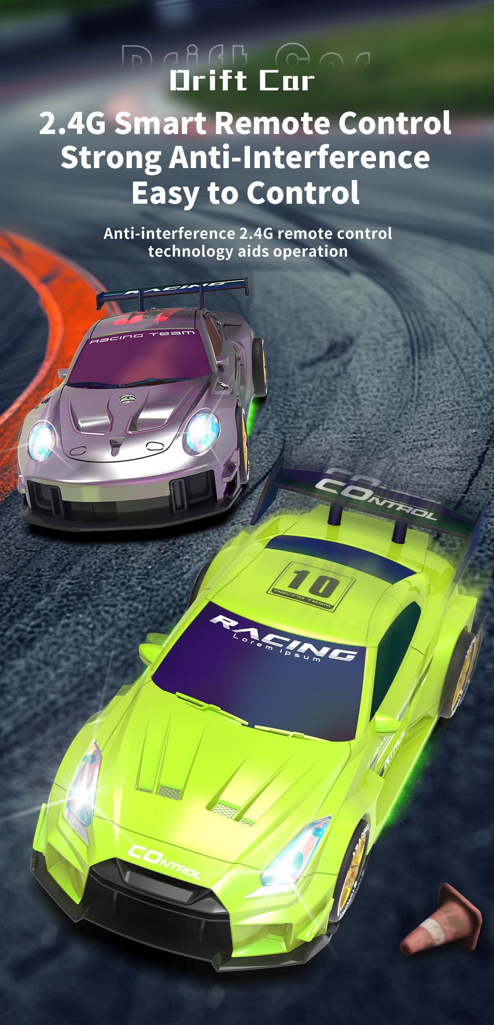 1:24 RC Drift Car, 2.4g Four-Wheel Remote Control Toy, LED Lights, Obstacle Props, Perfect Birthday Gift, Requires 2 Aa Batteries 1:24 RC Drift Car, 2.4g Four-Wheel Remote Control Toy, LED Lights, Obstacle Props, Perfect Birthday Gift, Requires 2 Aa Batteries