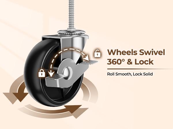 Rolling Clothes Rack with Storage Baskets & Wheels | Mobile Space Saving Garment Organizer | Freestanding