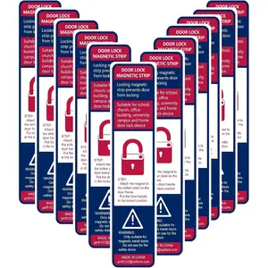 12 Pack Magnetic Tape Magnetic Lockdown Strips Iron Door Magnet Security Devices School Office Effective Emergency Lockdowns (Indigo)