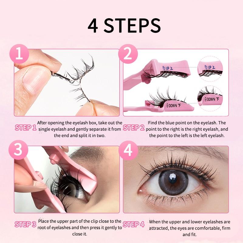 Bqi Magnetic False Eyelashes Natural Look, Quick Adhesion, Invisible Wear, All-In-One Box, Magnetic Fake Lashes for Everyday Use