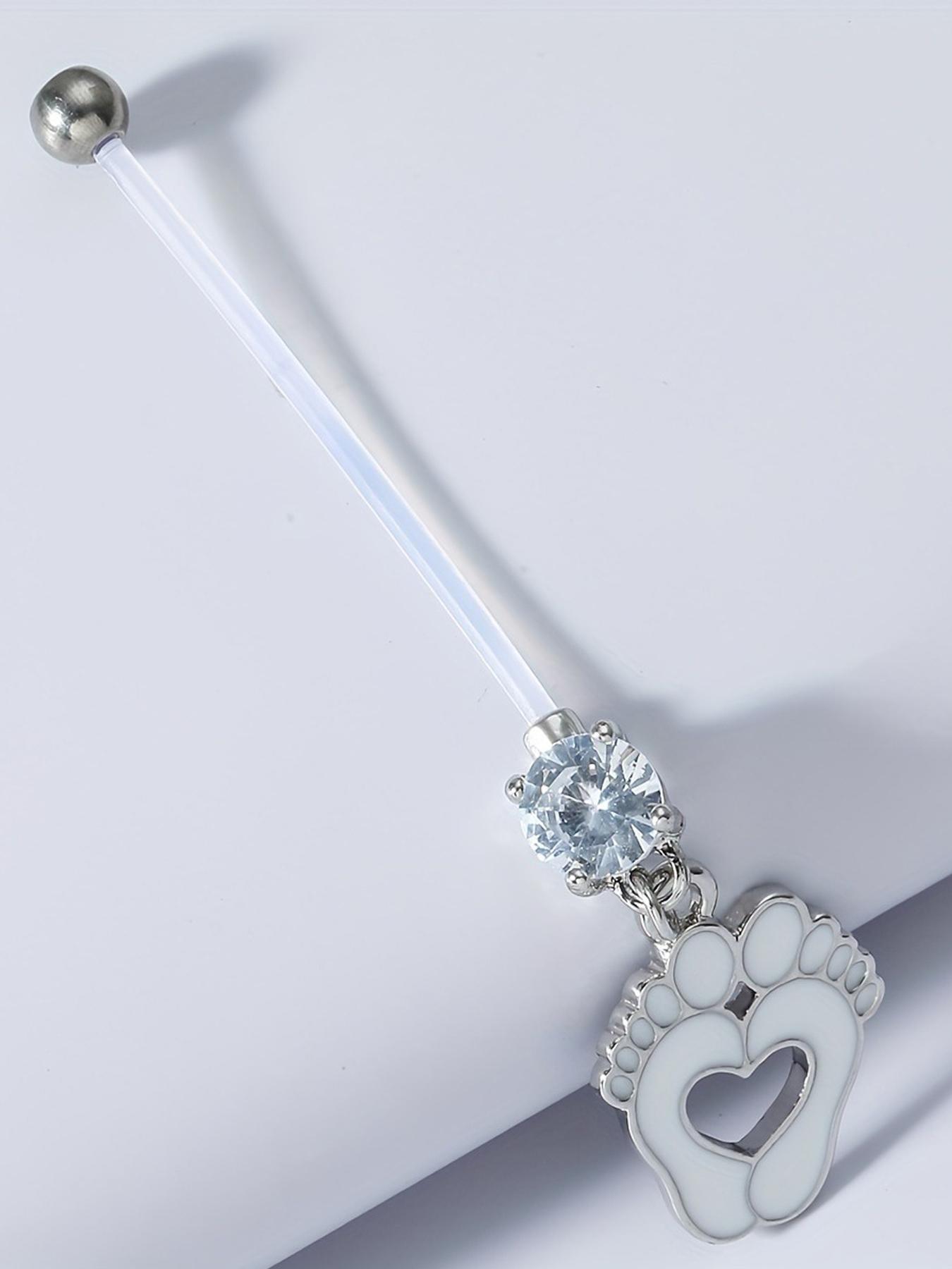 5pcs 14G Pregnancy Belly Button Ring Mix Style Flexible Clear Acrylic Pregnancy Navel Piercing Retainer Maternity Bioplast Long Belly Dangle Button Ring Retainer For Woman 25-38mm Belly Hoops