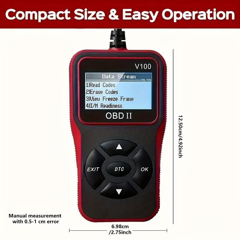 OBD2 Scanner Code Reader with 2.4" LCD Display - Advanced Diagnostic Tool for Engine Faults fault code