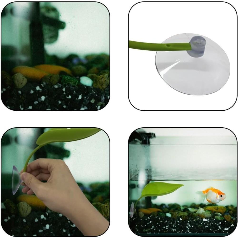 2pcs Tree Frog Tank Leaf Decorations, Leaf Shape Basking Platform with Suction Cups, Leopard Gecko Tank Accessories, African Dwarf Frog