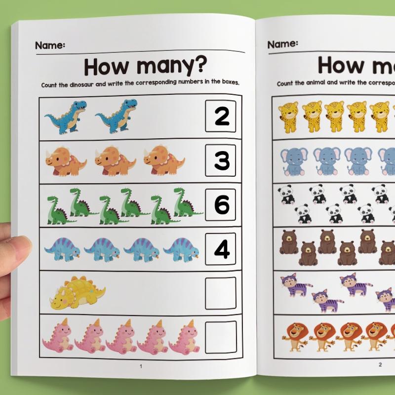 Interactive Learning Math Workbook, Learning Materials, Number Practice, Addition Subtraction, Colorful Math Activities, Basic Arithmetic - Perfect Christmas Gift