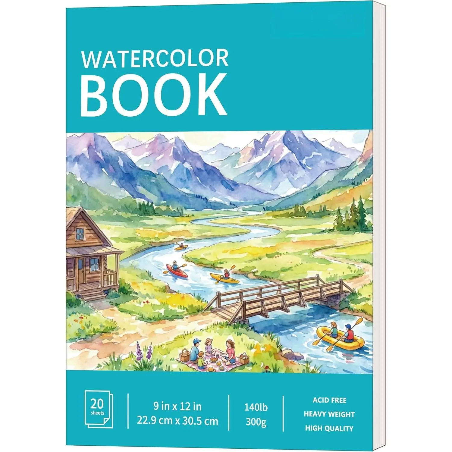 Water Color Paper,9"x12"Watercolor Paper,20 Sheets(140lb/300gsm) | Standard Artist Painting Paper,Very Suitable For Gouache,Sketching,Colored Pencils,Markers,And
