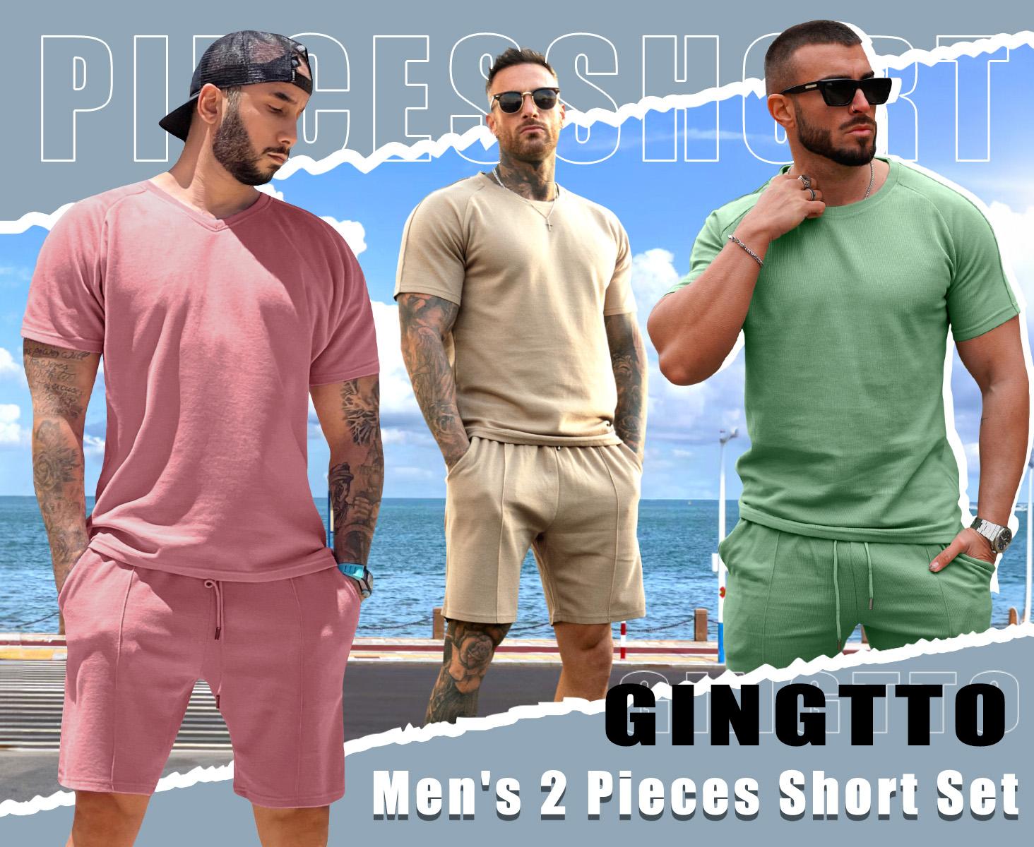 GINGTTO Men's Tracksuits 2 Piece Fashion Summer Athletic Jogging Short Sets Outfits GINGTTO Men's Tracksuits 2 Piece Fashion Summer Athletic Jogging Short Sets Outfits