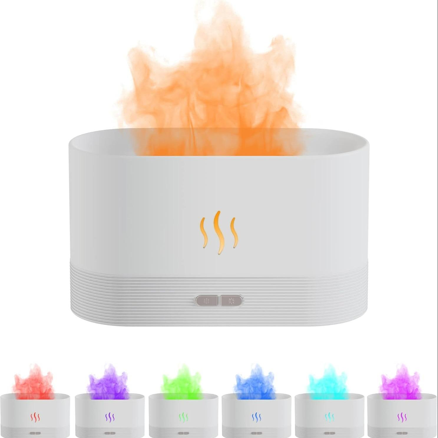 Flame Humidifier, Electronics Aromatherapy Diffuser, Home aromatherapy lamps, Aromatherapy Essential, 7 Fire Colors Flame Aroma Diffuser and Volcano Humidifier Perfect for Home/Office/Gifts/Bedroom