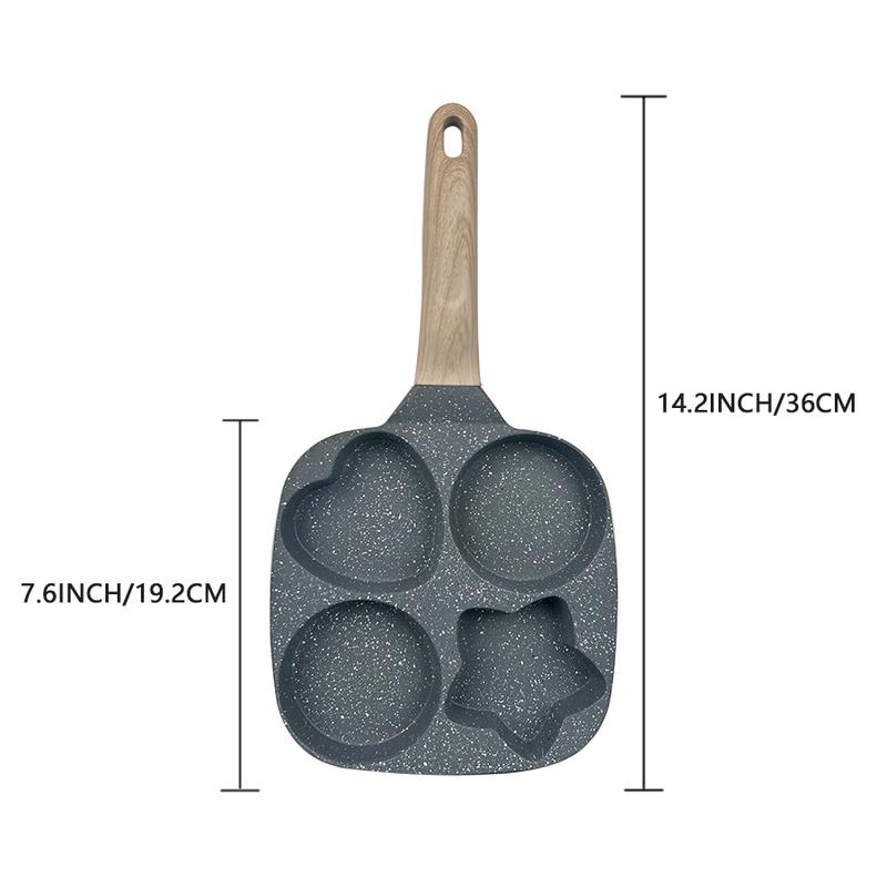 ABKOK Kitchen Cooking Egg Frying Pan, Non Stick 4 Cups Star Heart Shaped Egg Mold Skillet- Pancake Pan for Holiday, All Stoves Available Kitchen Gadgets ABKOK Kitchen Cooking Egg Frying Pan, Non Stick 4 Cups Star Heart Shaped Egg Mold Skillet- Pancake Pan for Holiday, All Stoves Available Kitchen Gadgets