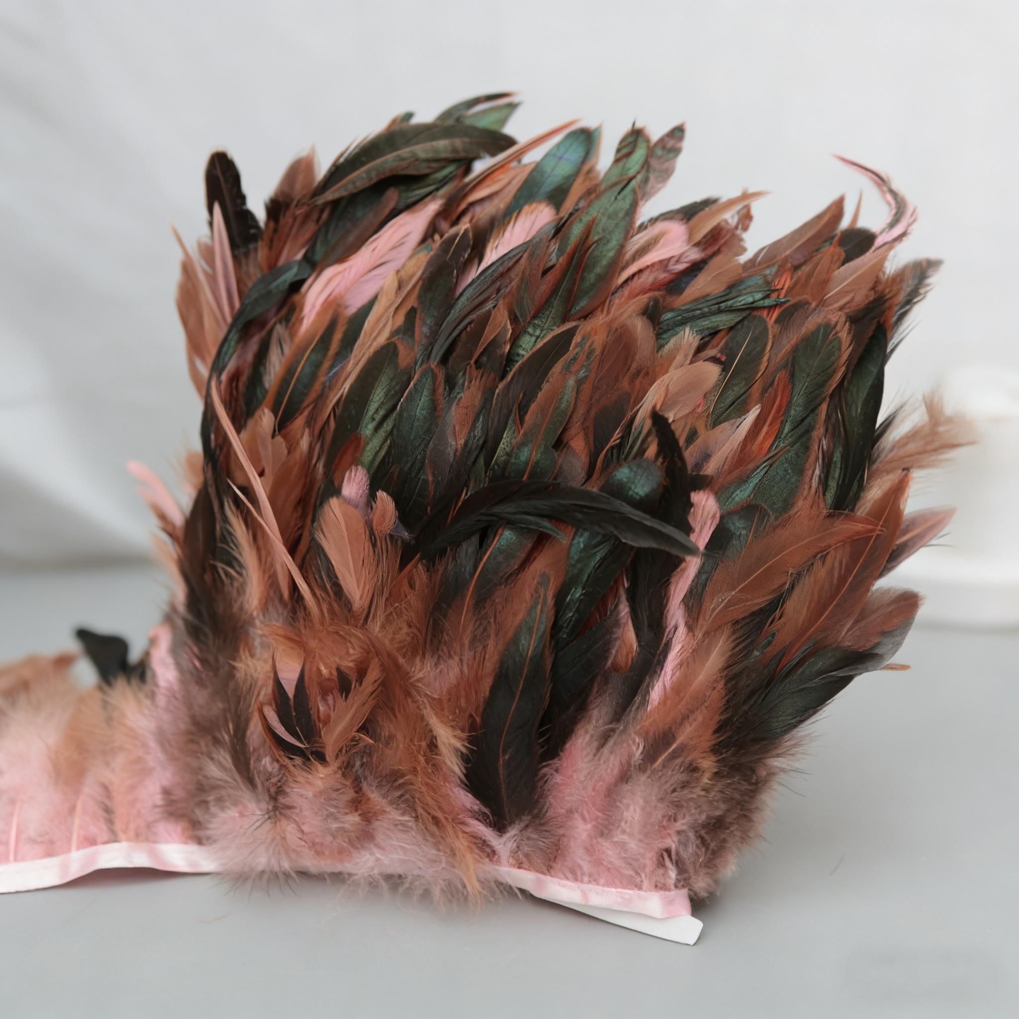 1.05m Colorful Artificial Rooster Tail Feathers for Wedding Stage Decoration DIY Handmade Skirt Edge Clothing Accessories