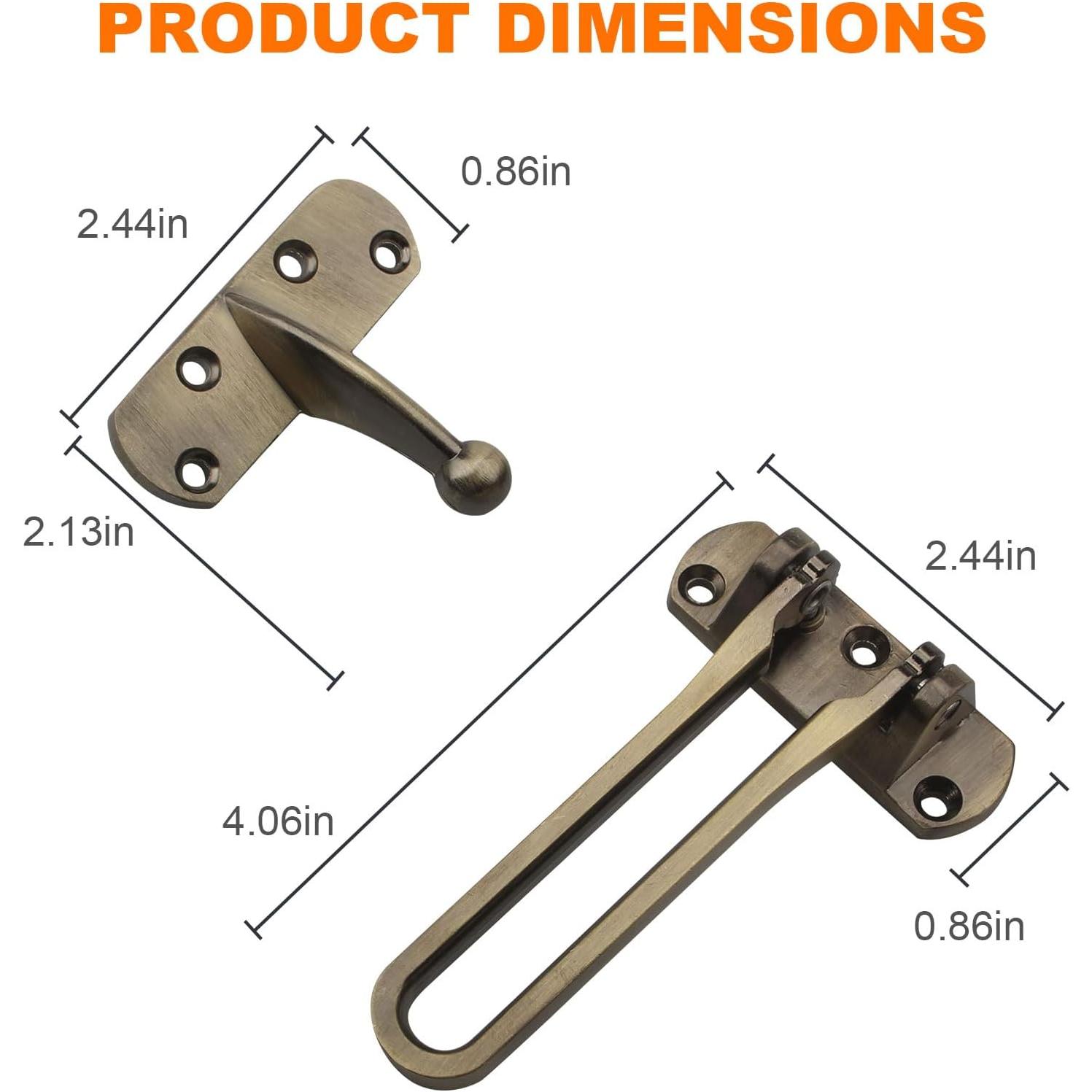 U 10309 Synthetic Diecast Swing Bar Lock for Hinged Swing-in Doors, Secondary Lock & Door Stopper for Office (1 Pack)