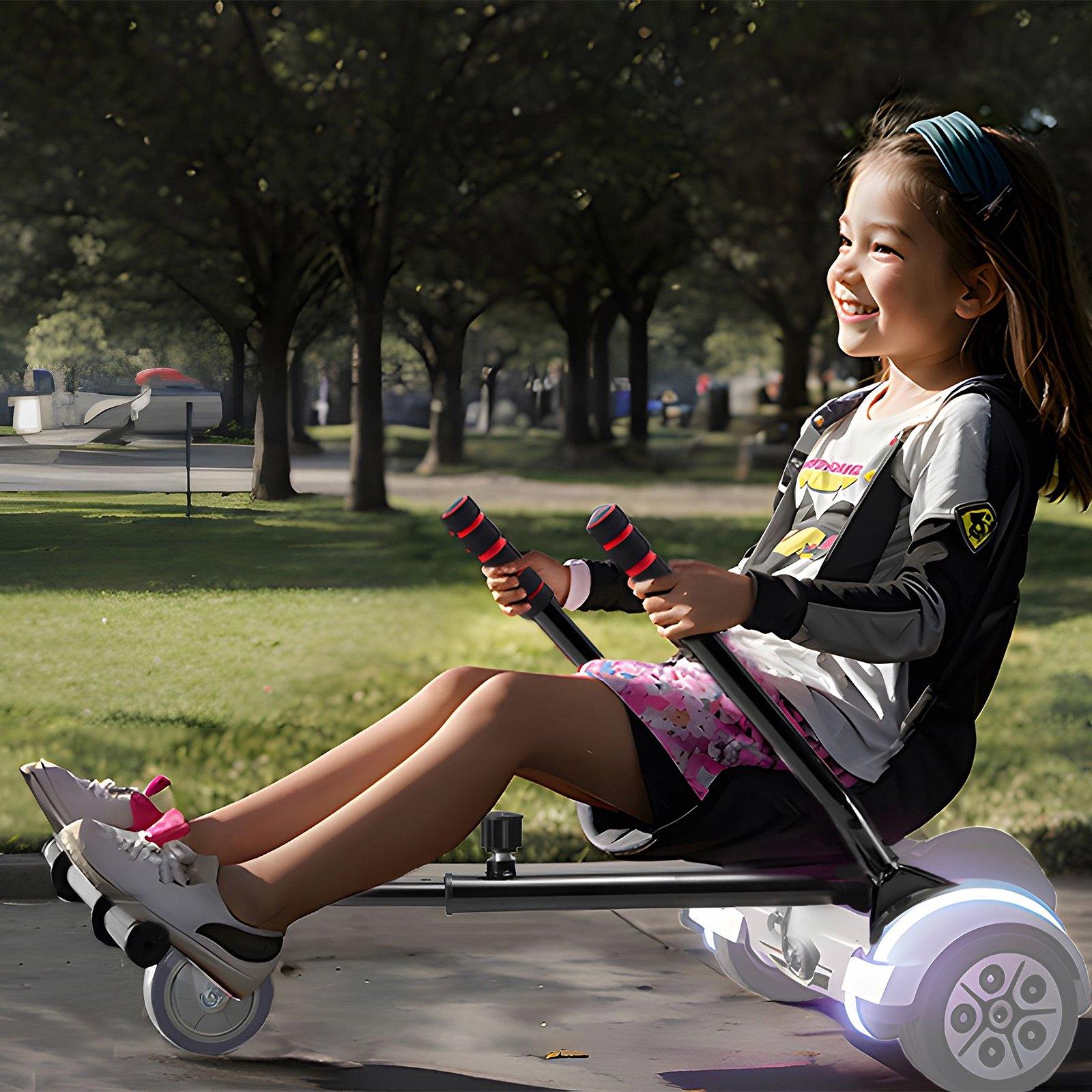 【Summerfinds】VEVOR Hoverboard Seat Attachment(Not included hoverboards), Compatible with All 6.5" 8" 8.5" 10" Hoverboards, Grips Control, Adjustable Frame Length and 220 LBS Load Capacity, Hover Board Go Karts Ac