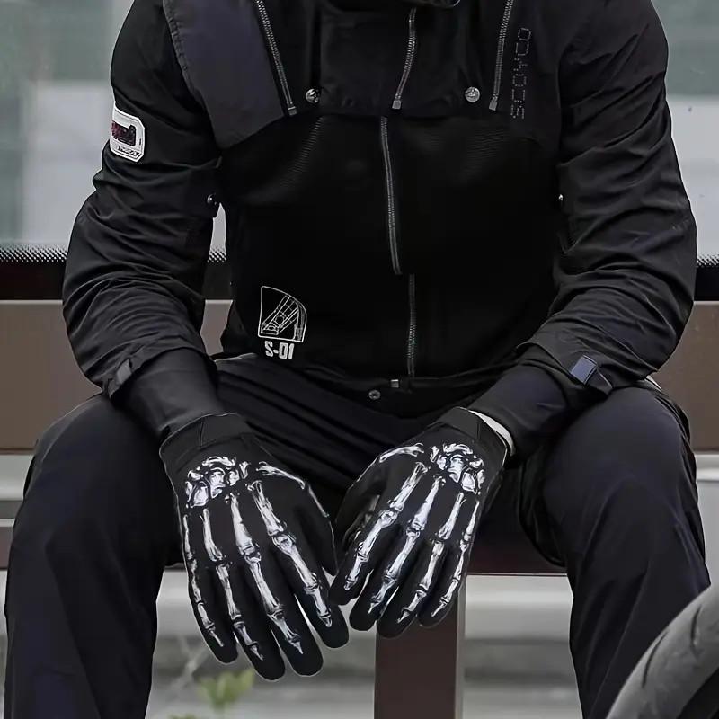 Joker Touchscreen Non-Slip Skeleton Gloves for Men and Women - Dirt Bike, Mountain Bike, and Riding - Breathable Design with Skeleton Pattern, accessories, Motorcycle Gear, Racing