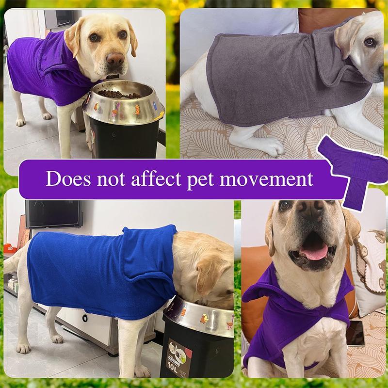Soft Absorbent Pet Bath Robe - Adjustable Strap Grooming Towel for Dogs & Cats Soft Absorbent Pet Bath Robe - Adjustable Strap Grooming Towel for Dogs & Cats