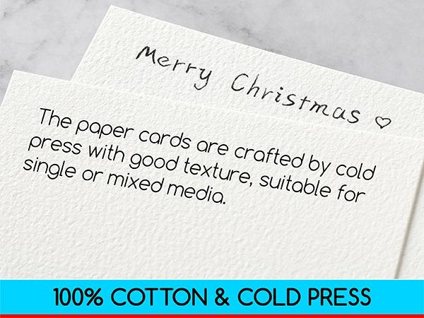 MEEDEN 4" x 3" Blank Watercolor Paper Cards , 5 Pcs Cold Press Mini Watercolor Paper Bulk for Thankyou Card, 100% Cotton Watercolor Paper Postcards for Adults & Students (140lb/300gsm), 5×10 Sheets，ACEO
