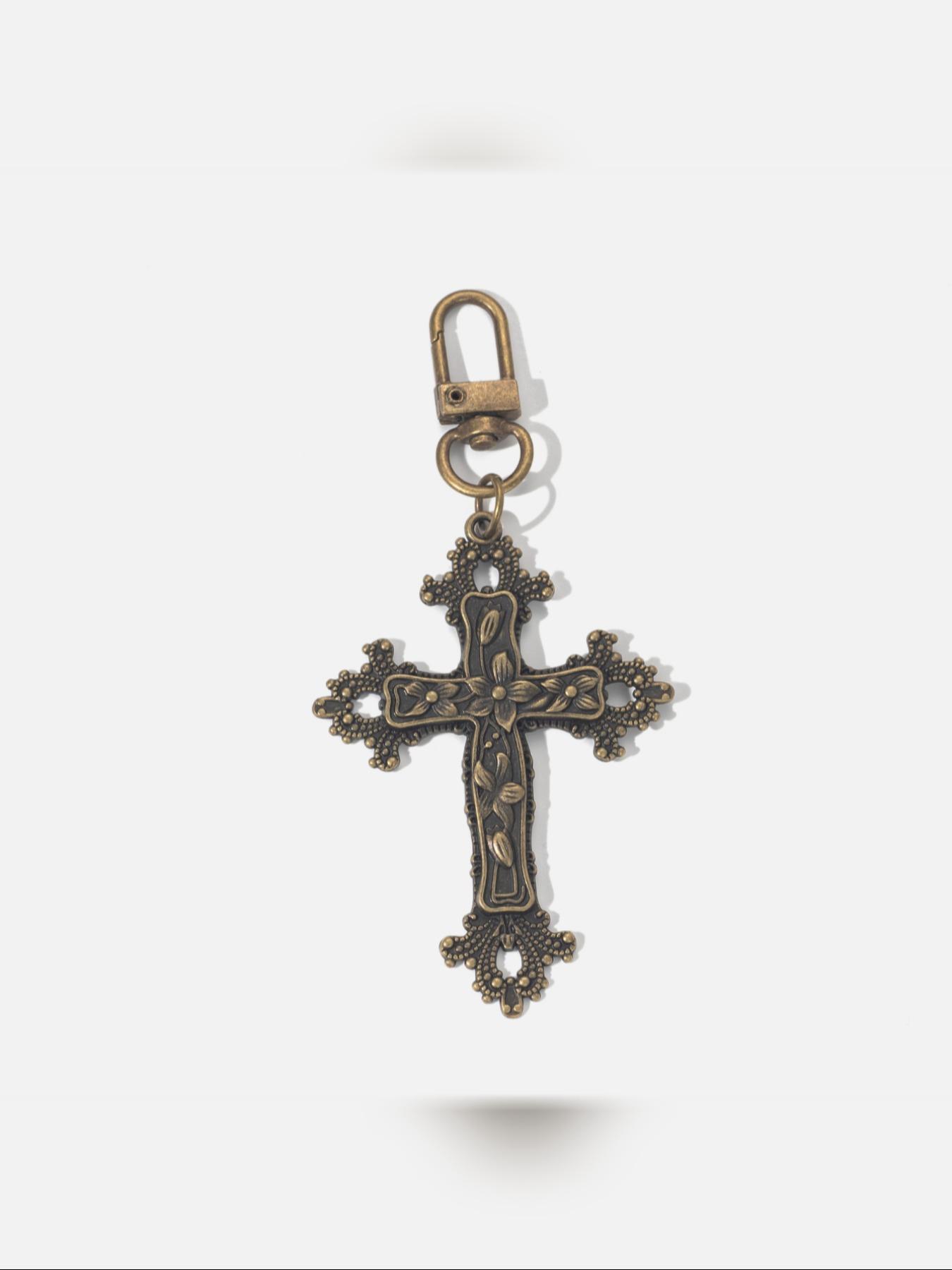 Cross Keychain Pendant, European and American Fashion Accessory, High Street Couple Matching Jewelry, Unique Bag Charm, All Seasons Elegant Style