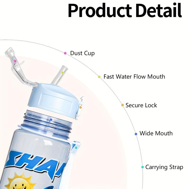 Transparent with Straw, 750ML/26oz Sports Design Leakproof Water Bottle, Portable & Leak-Proof, Ideal for Running, Cycling, Hiking, Gifts
