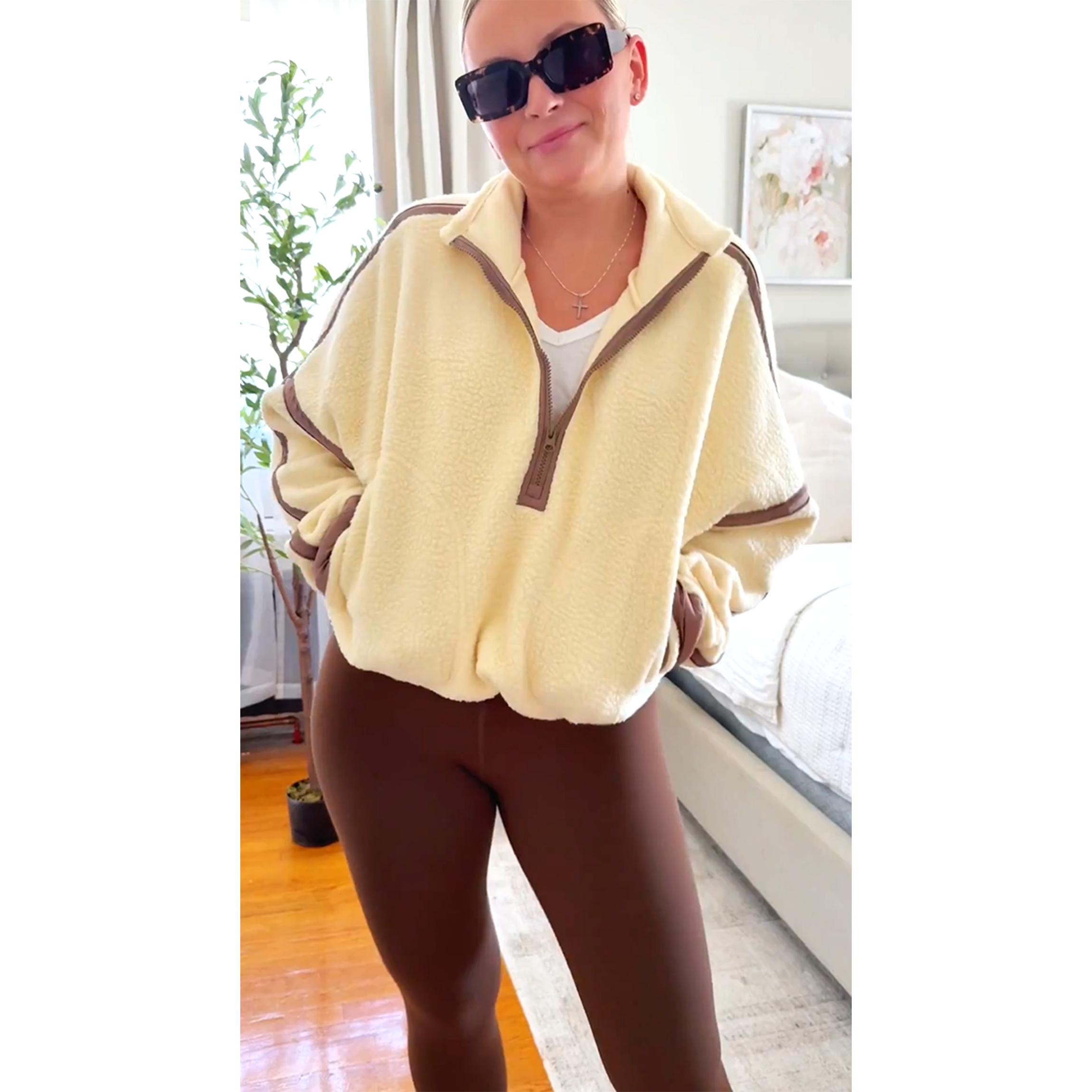 Buenoble Women's Half Zip Sherpa Fleece Pullover Soft Oversized Sweatshirt Jacket with Pockets SpringStatements