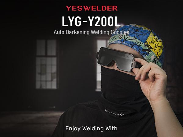 YESWELDER LYG-Y200L True Color Auto Darkening Welding Goggles | 2 Arc Sensors Welder Glasses for TIG MIG MMA & Plasma Cutting