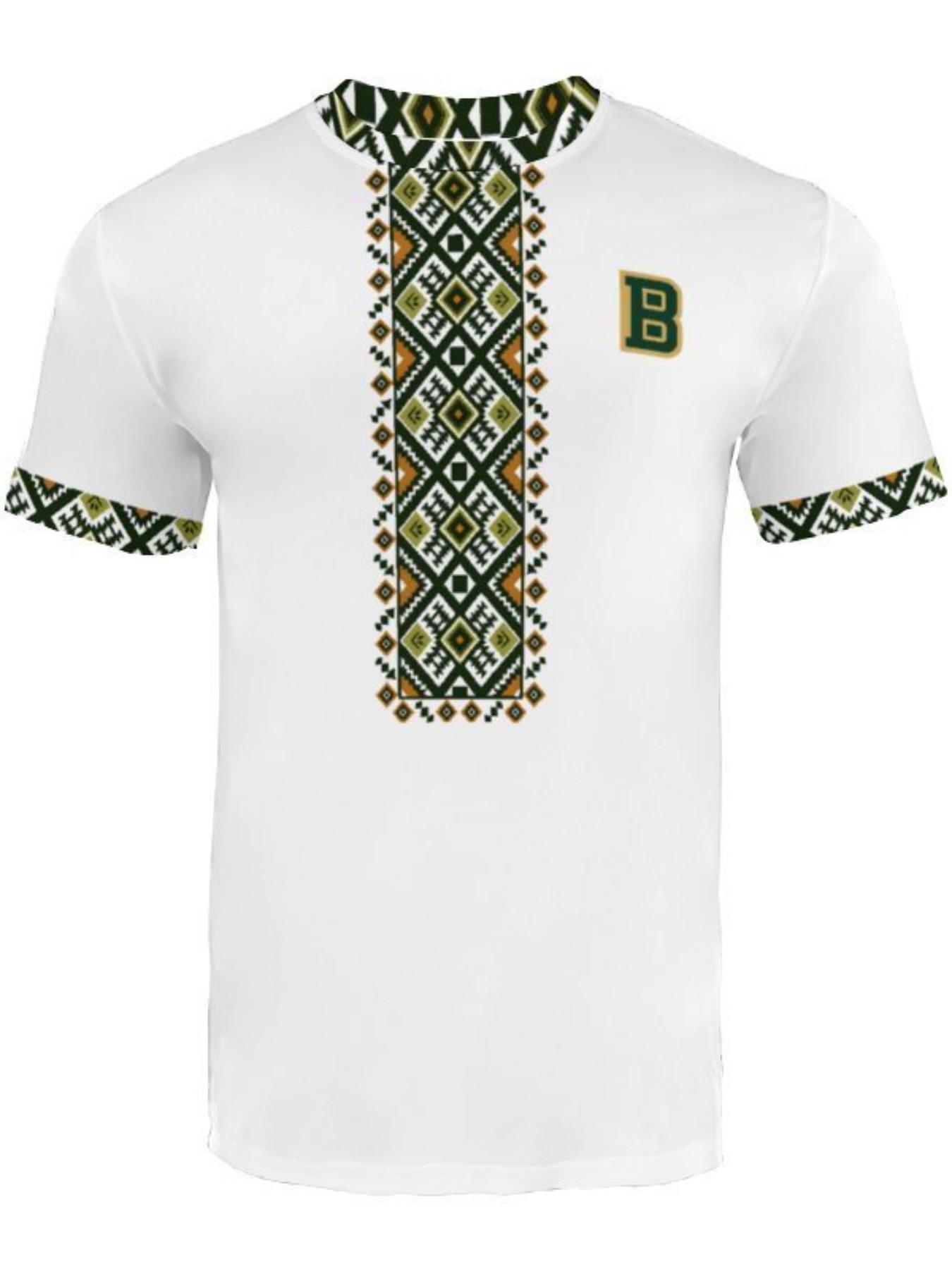 Men's Geometric Print Casual T-Shirt, Ethnic Clothing Print, Breathable Sweat-Wicking Fabric, All-Season Comfort Fit Shirt