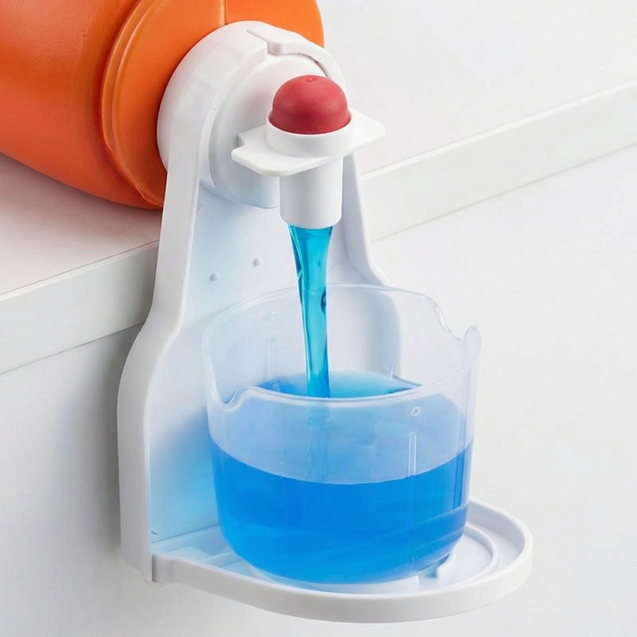 2-Piece Laundry Solution Set, Spill-Proof Liquid Detergent Cup Holder, Simplifies Cleaning Effortlessly, Ideal for Home Use