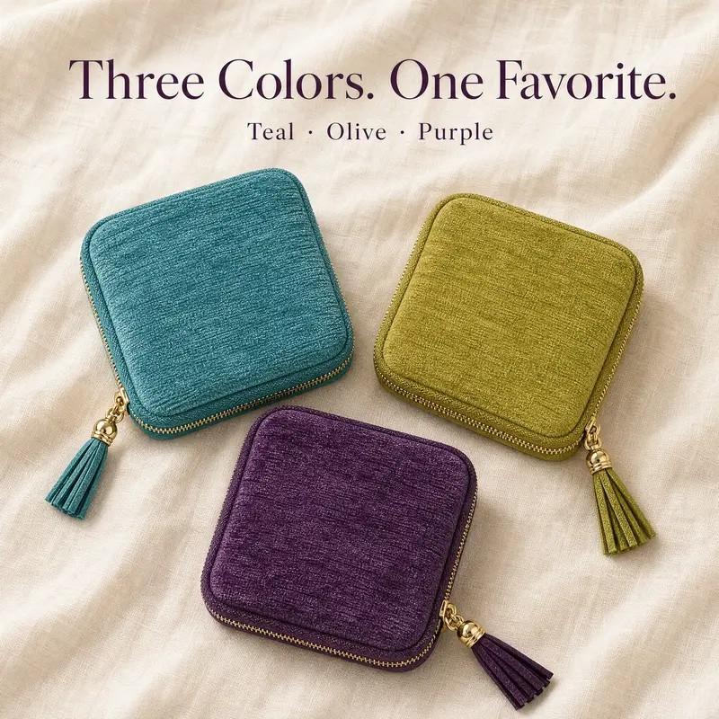 6 Layered Compartment Durable Jewelry Bag with Fringe Zipper, Bracelet Ring Organizer, Dustproof Storage, Perfect Gift for Birthdays Weddings Anniversaries
