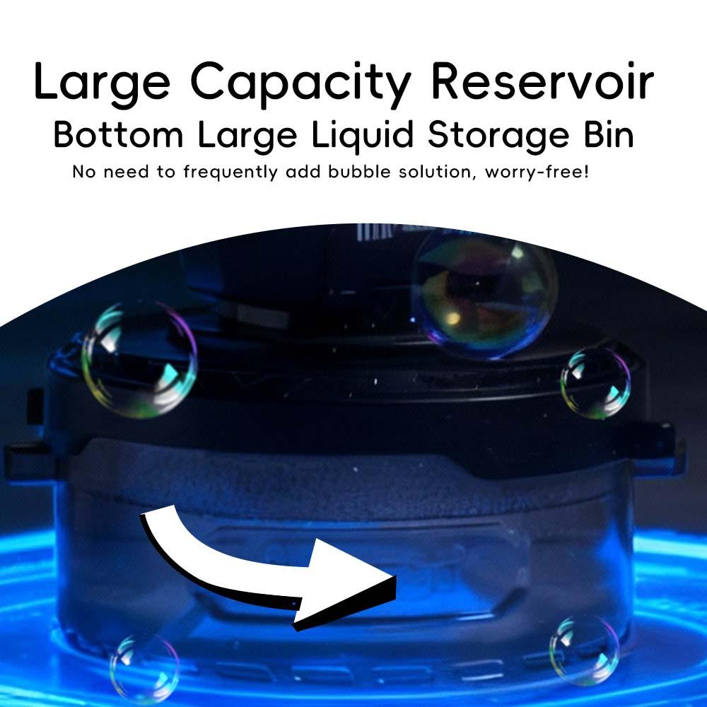 Dual Head Remote Bubble Machine, RGB Atmosphere Light, Rechargeable, 360° Auto Rotation, 30000 Bubbles Per Minute, Wedding Party Outdoor Use