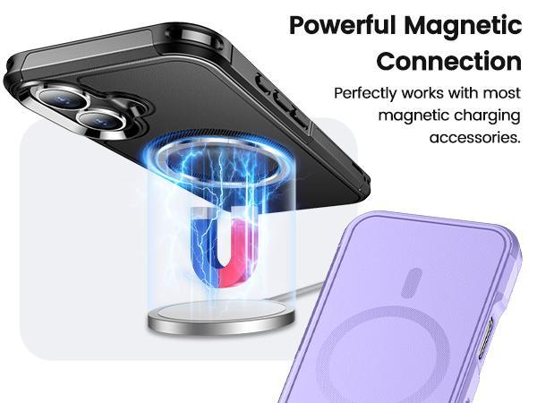 Temdan Designed for iPhone 16 Case Magnetic Dropproof Heavy Duty Tough Rugged Shockproof Phone Case Smartphone Cover Protector Protection