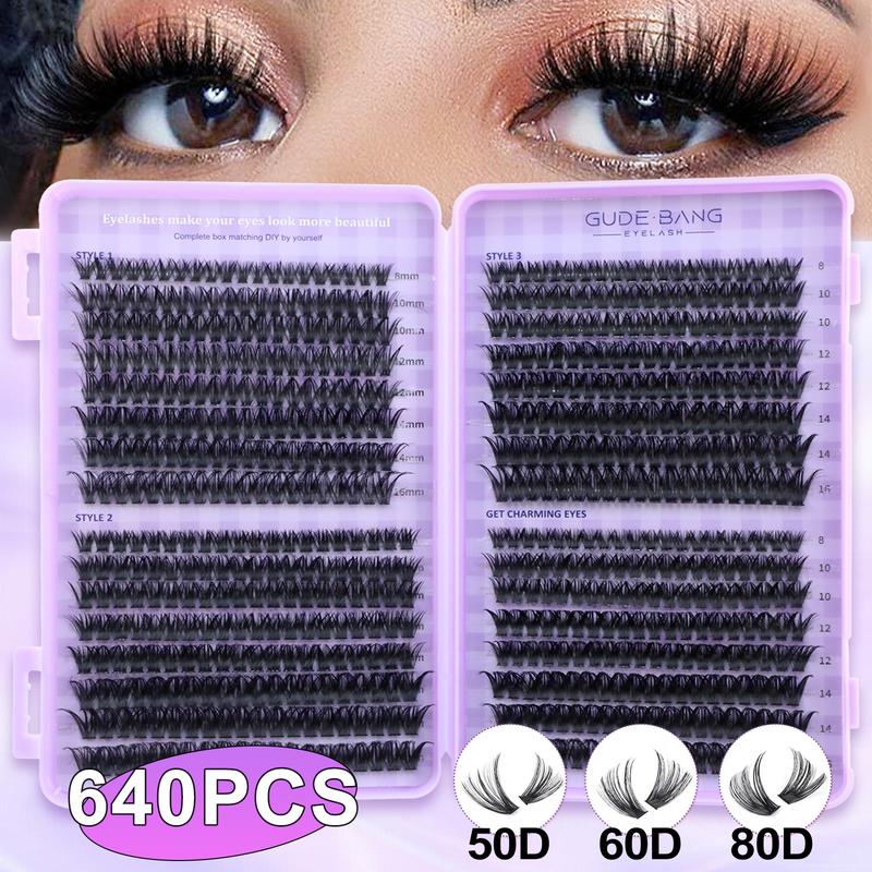 High-capacity false eyelashes in various styles, D-curved design, easy DIY personal false eyelashes, DIY false eyelash extension kit, Individual lash extensions, suitable for daily use, parties, travel