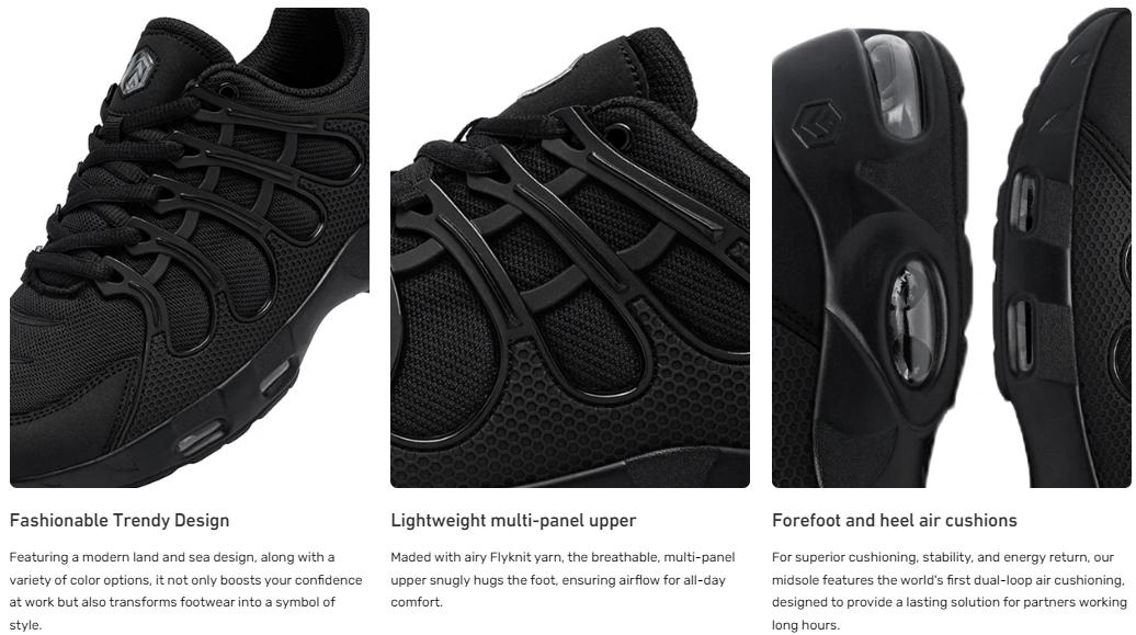 Men's Non-slip Work Shoes Oil-Resistant with Air Cushion Breathable Mesh Comfort Footwear work shoe