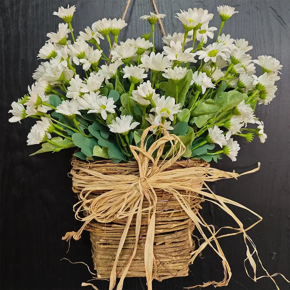 2026 Cream-colored Bougainvillea Hanging Basket Garland, Spring-Summer Garland, For Front Door's Wildflower Decoration, Front Door Basket Garland, Artificial Flower Hanging Basket, For Seasonal Decoration of Family Farmhouse