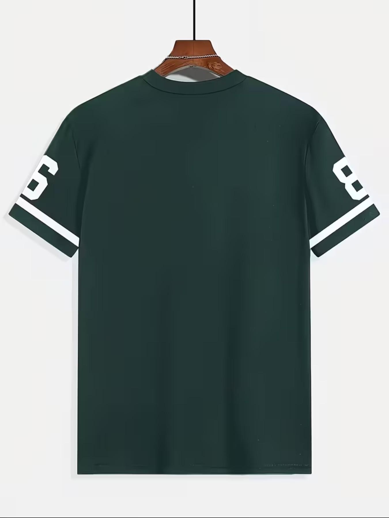 Men's Los Angeles 86 Number American Basketball Style Digital Print T-Shirt, Casual Slim-Fit Short Sleeve