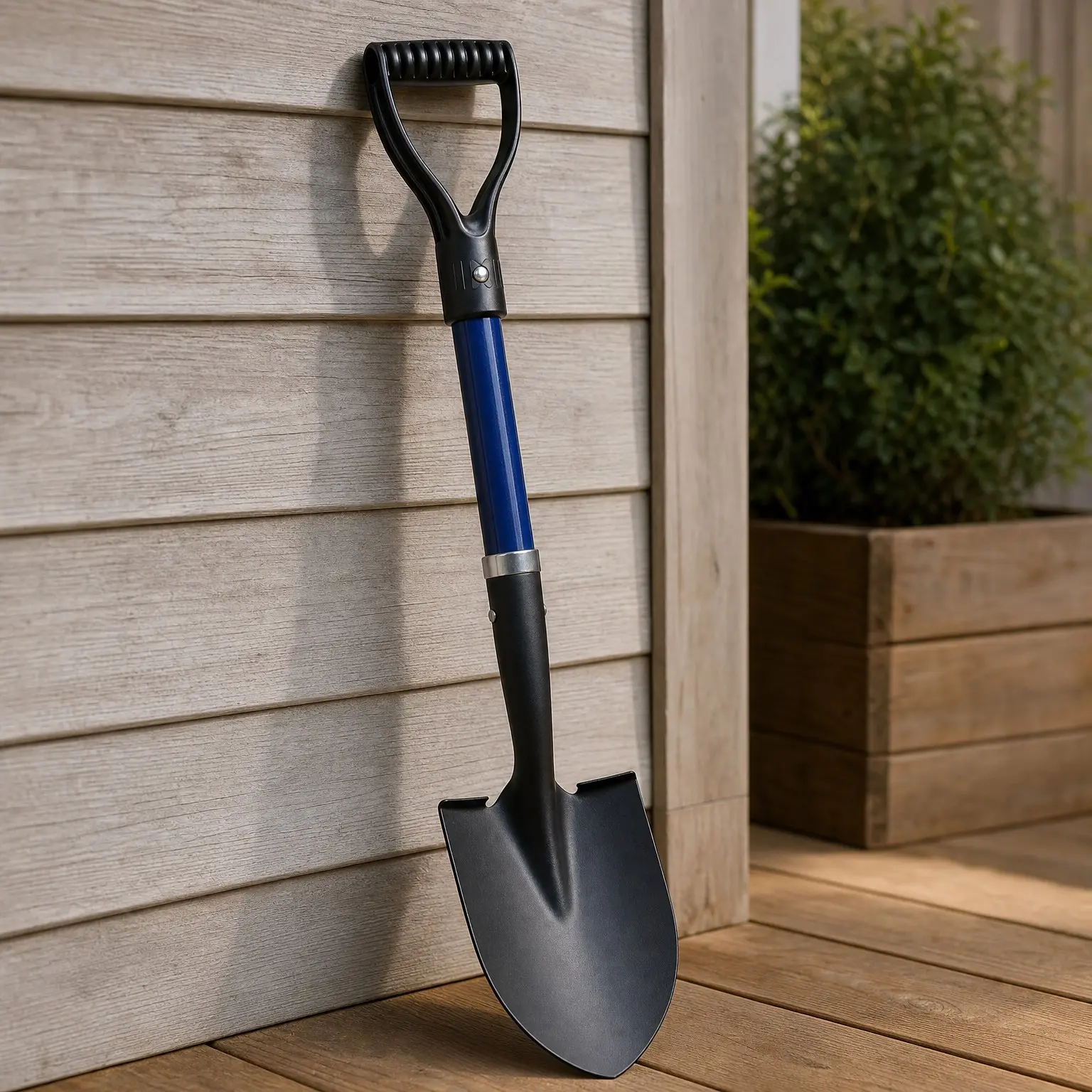 Kids Heavy Duty Beach Shovel, 28 Inch Short Digging Shovel, Metal and Fiberglass, Blue