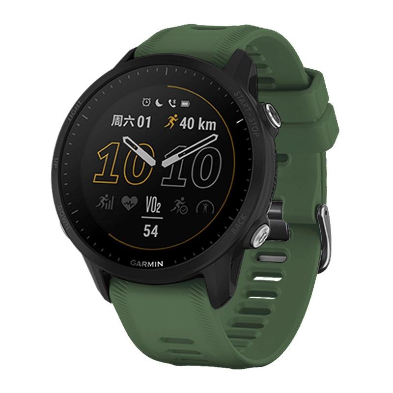 1 Pcs Casual Silicone Watch Band for Garmin Forerunner 955 Smartwatch Replacement Accessories Watch Straps (Strap Only, Watch Not Included)